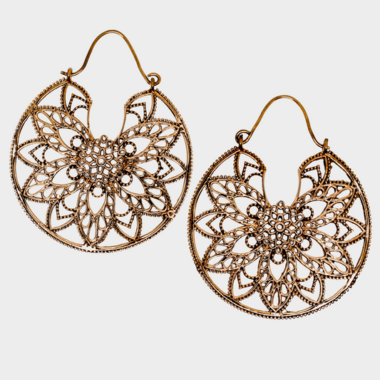 Mandala Brass Earrings