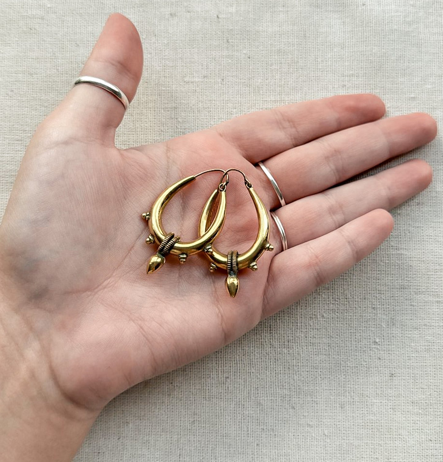 Golden Chunky Ethnic Tribal Hoops